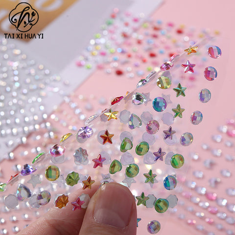 Star diamond sticker flower shop bouquet decoration rhinestone sticker flower petal letter diamond flower art packaging consumables