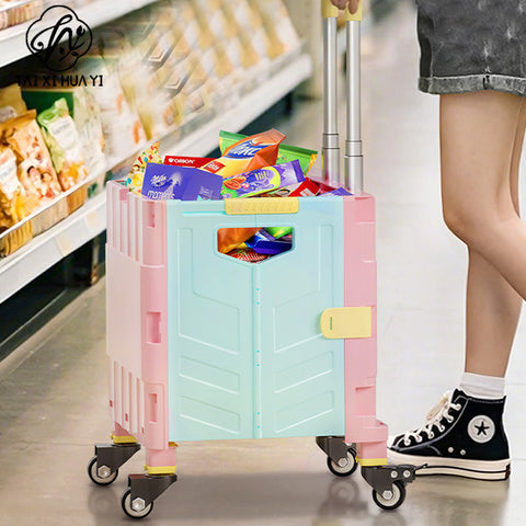 Outdoor trolley Portable folding trolley trolley Shopping trolley Supermarket shopping cart Home express trolley
