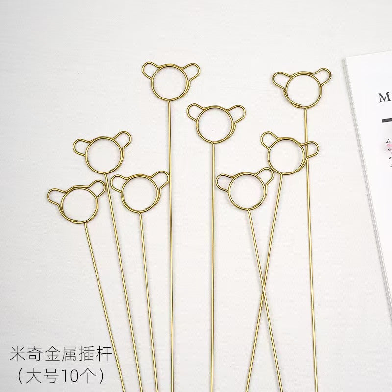 23 long bouquet plastic short insert greeting card card clip flower love insert card clip flower basket insert rod flower shop supplies