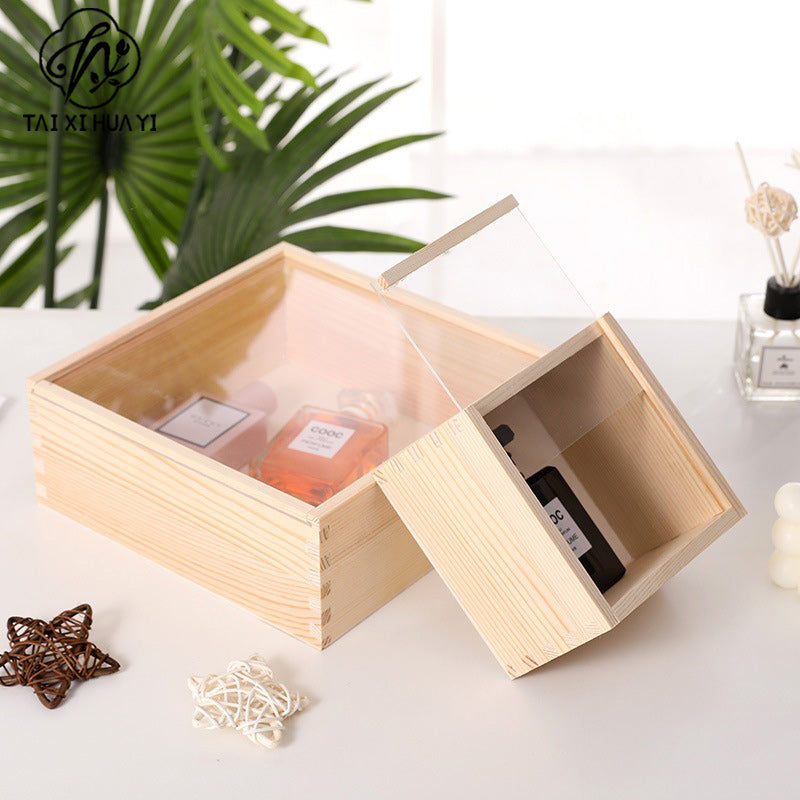 Holiday light luxury high-grade wooden flower box, flower sunflower arrangement square gift box, flower shop DIY floral materials