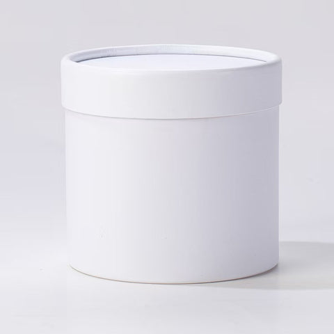Very Popular Modern Luxury Hug Bucket Small Pure White Pink Recyclable Handmade Vanishing Cardboard Cylinder Flower Box for