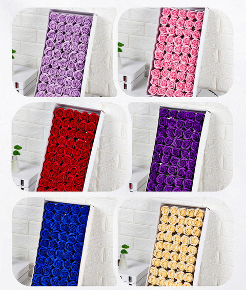 Valentine's Day gift simulated rose gift box with base three-layer soap flower handmade material package soap flower wholesale