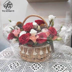 High transparency bouquet dust bag transparent bouquet bag rainproof windproof glass paper bag send flowers flower packaging wholesale