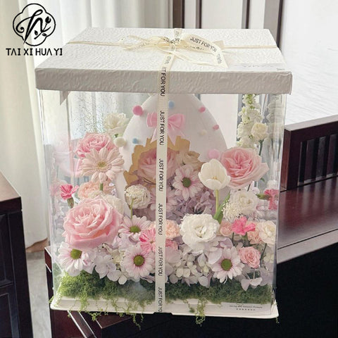 New floral eggshell broken shell day broken egg bouquet flower box birthday cake gift box flower packaging box