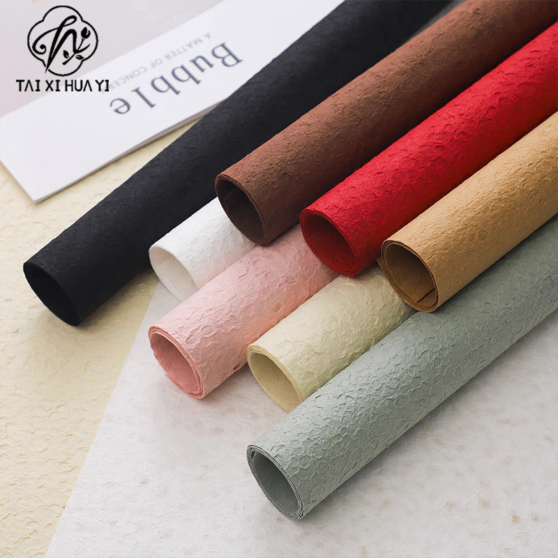 Valentine's Day bouquet wrapping paper thickened water rock paper water drop texture stone pattern fold bag flower paper floral handmade material