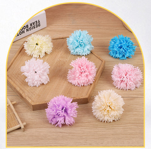 Soap flower head, carnation soap flower, artificial flower head, flower head festival bouquet gift box, DIY materials, flowers