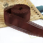 3cm Solid Color Lace Hollow Grosgrain Ribbon Eco-Friendly Durable Modern DIY Handmade Bow Headgear Hair Valentine's Day Wedding