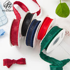 23mm Lychee Pattern Skirt Edge Satin Ribbon Handmade DIY Hair Accessory Bow Ruffle Ribbon Clothing Accessories