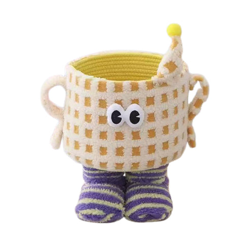 Dopamine woven storage basket desktop living room entrance ornament large capacity small monster snacks doll storage basket