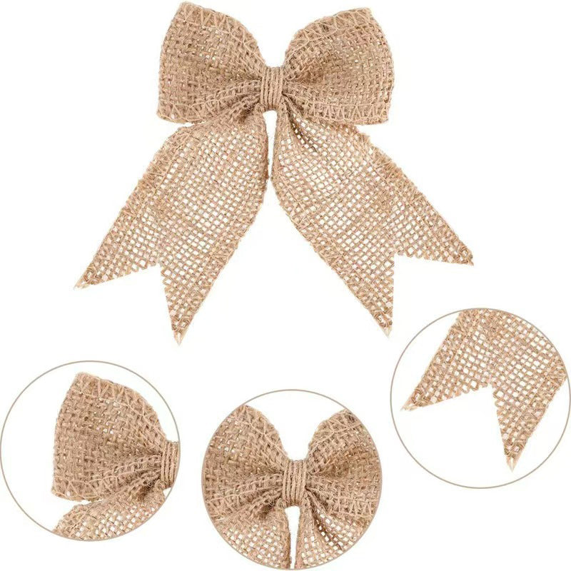 Burlap Fabric Rose Flowers Wedding Jute Linen Fabric Handmade Eco-friendly DIY Crafts Accessory Decor