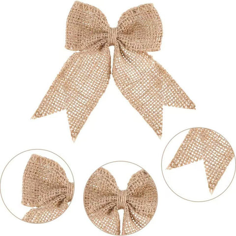 Burlap Fabric Rose Flowers Wedding Jute Linen Fabric Handmade Eco-friendly DIY Crafts Accessory Decor