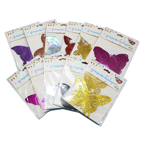 Colorful Butterfly 3D Wall Stickers Festival & Birthday Home Decoration Art Decorative Paper