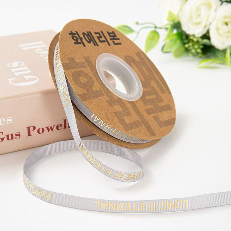 Valentine's Day flower shop floral supplies English threaded ribbon DIY bouquet ribbon material spot wholesale