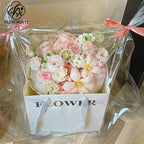 High transparency bouquet dust bag transparent bouquet bag rainproof windproof glass paper bag send flowers flower packaging wholesale