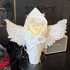 Internet celebrity feather explosion winged angel wings cone bouquet decoration advanced floral handmade DIY material