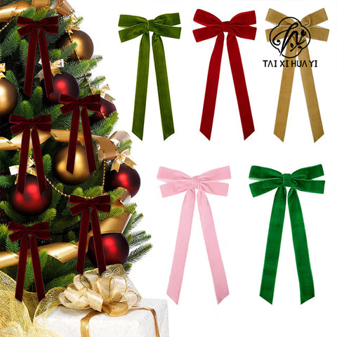 Luxury Velvet Ribbon Wreath with Tied Bows for Gift Packaging Christmas Valentine's Day & Wedding Decorations