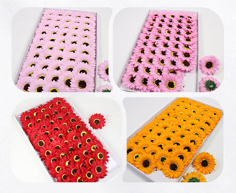 Sunflower Head Soap Flower Head Soap Flower Head Simulation Flower Sunflower DIY Teachers' Day Bouquet Manufacturer Wholesale