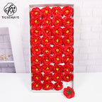 Christmas camellia fragrant soap flower large flower head soap flower gift box, bouquet decoration, artificial flower DIY materials wholesale