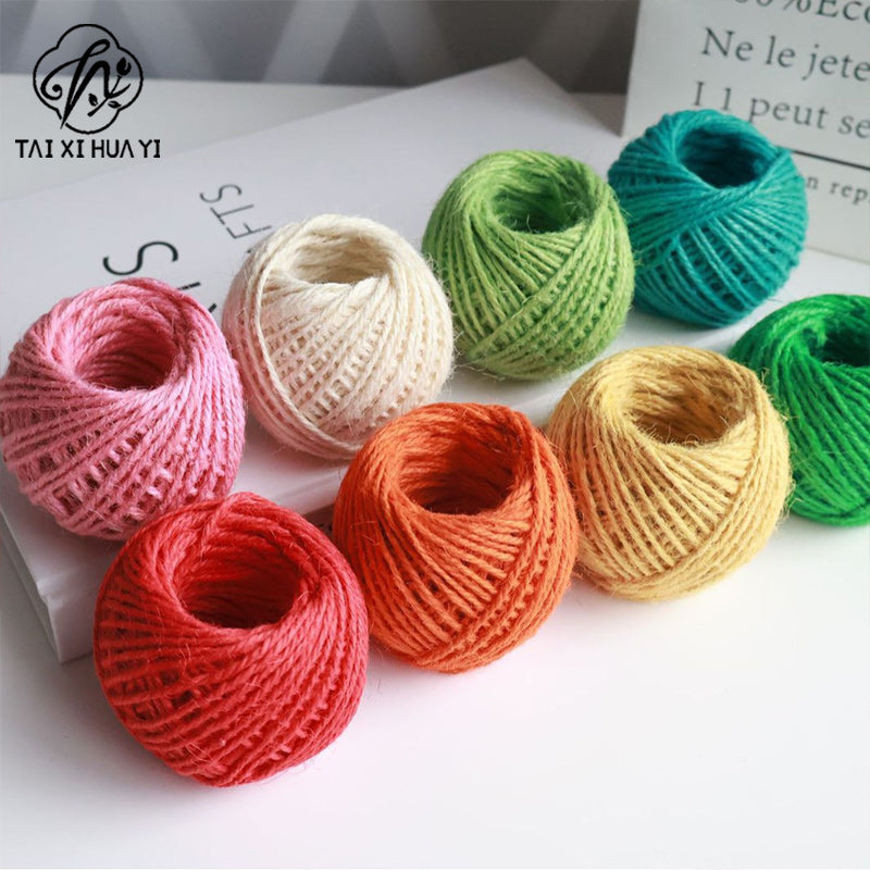 DIY handmade multi-color hemp rope decorative woven hemp rope child color tag rope photo wall, handmade รูปสินค้ารอง
