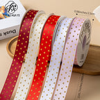 bronzing small love ribbon bow strap, gift box cake flower packaging ribbon handmade DIY ribbon
