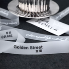 Polyester Matte Clear Printed Grosgrain Satin Ribbon Transparent Bouquet Wrapping Wedding Christmas