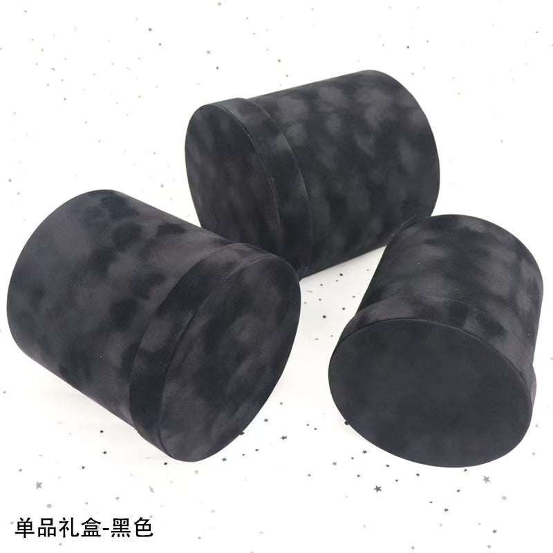 Factory Direct Sales Modern Luxury Wedding Gift Box Cylinder Velvet Flower Bucket Three-Piece Hug Bucket Cardboard + Velvet