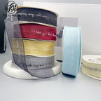 English alphabet transparent ribbon snow yarn belt chiffon webbing ribbon ribbon ribbon bouquet cake wrapping gift