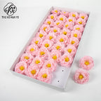 Christmas camellia fragrant soap flower large flower head soap flower gift box, bouquet decoration, artificial flower DIY materials wholesale