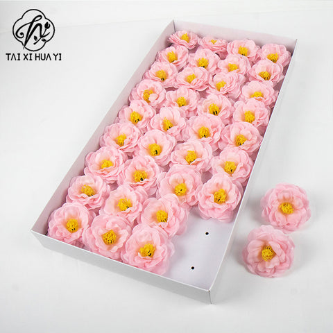 Christmas camellia fragrant soap flower large flower head soap flower gift box, bouquet decoration, artificial flower DIY materials wholesale