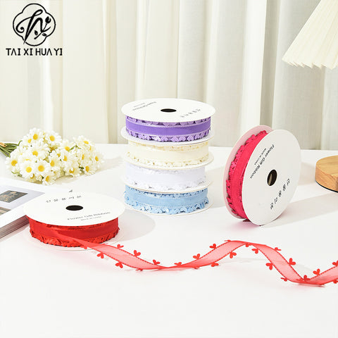 Bilateral love ribbon, hair accessories DIY bow flower gift packaging ribbon cross-border binding belt