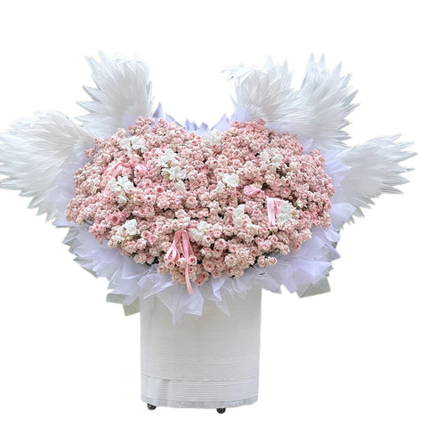 Internet celebrity feather explosion winged angel wings cone bouquet decoration advanced floral handmade DIY material
