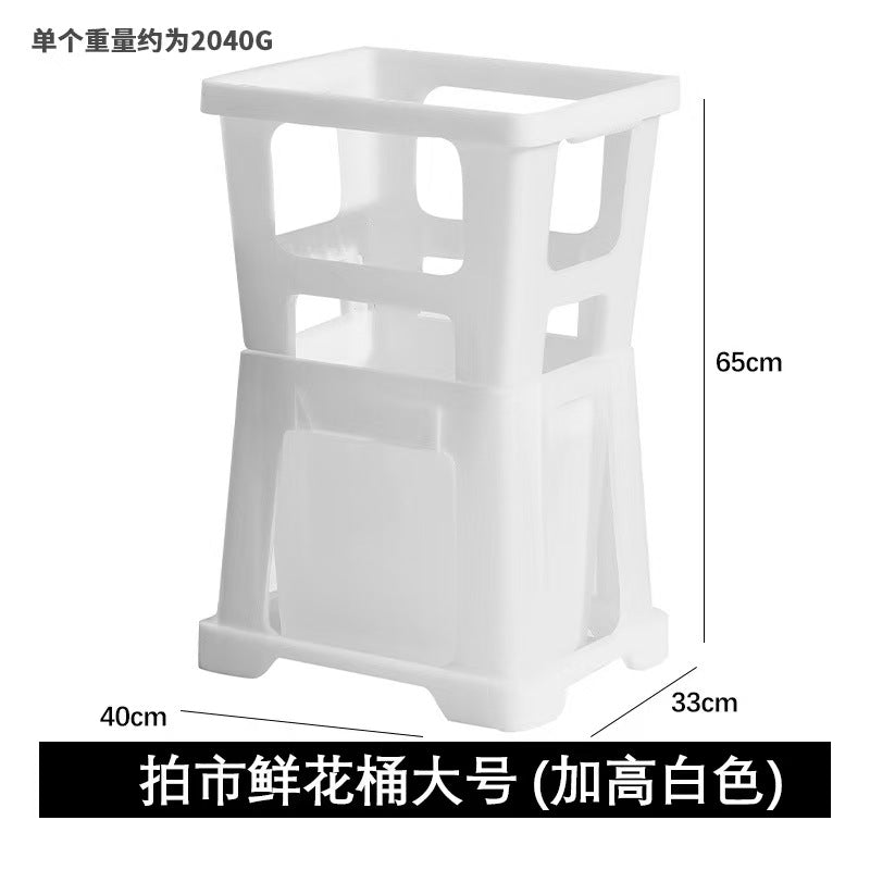 Plastic 6L Durable Drop Resistant Hydroponics Flower Arrangement Container Drainage Hole Long Pole Garden Home Use Wholesale