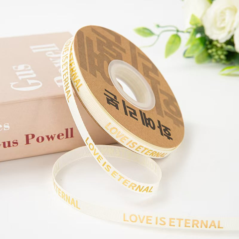 Valentine's Day flower shop floral supplies English threaded ribbon DIY bouquet ribbon material spot wholesale