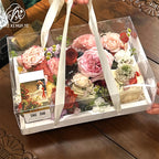 Portable Flower Cake Gift Box Transparent 6 Gongge Dessert Baking Packing Box 4 Gongge Mousse Cup Puff Cake Box