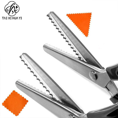 Tooth cloth scissors triangular dog teeth serrated tailor scissors handmade lace scissors arc wave scissors thread serrated scissors