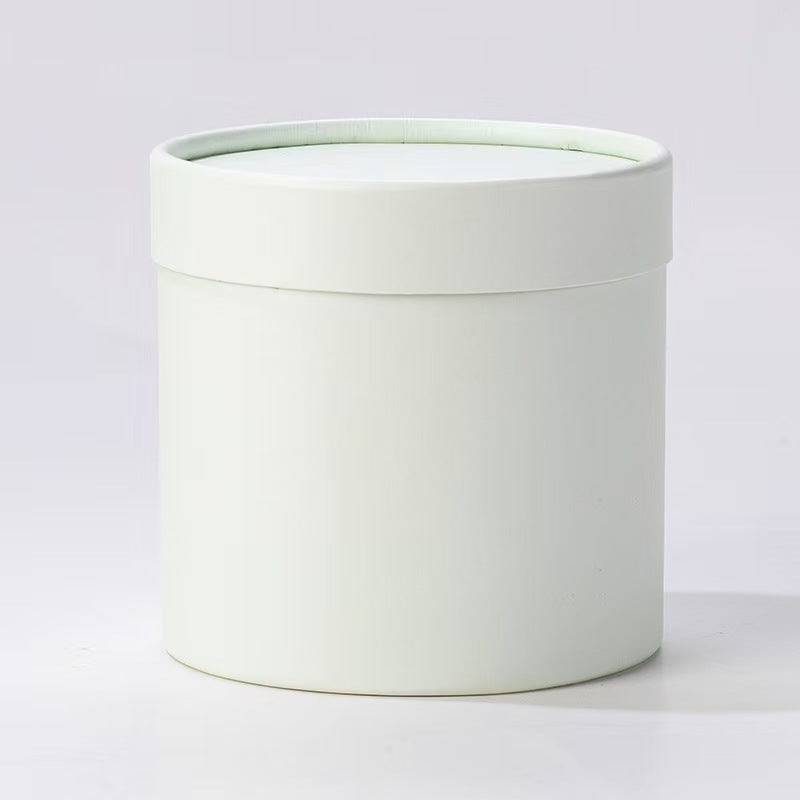 Very Popular Modern Luxury Hug Bucket Small Pure White Pink Recyclable Handmade Vanishing Cardboard Cylinder Flower Box for