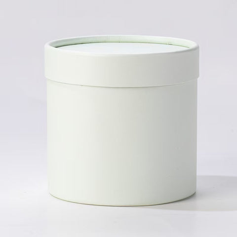 Very Popular Modern Luxury Hug Bucket Small Pure White Pink Recyclable Handmade Vanishing Cardboard Cylinder Flower Box for