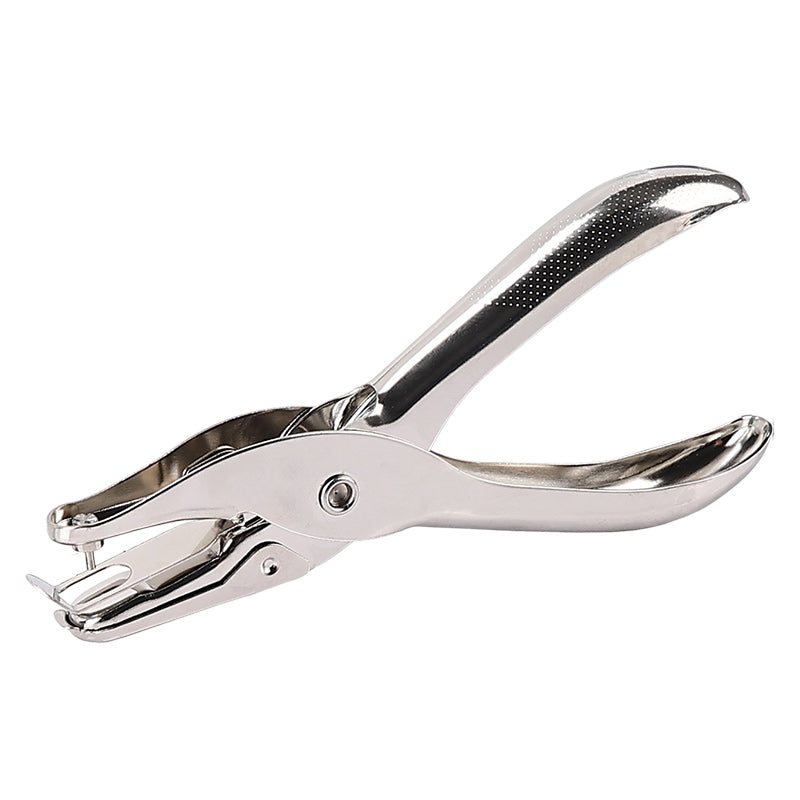 Hand-held hole punch, single-hole bean punching pliers 6mm round aperture, paper file, hand account, office stationery hole punching machine