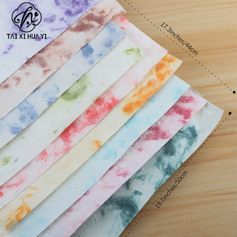 Tie-dye Dongba paper thickened hand-torn paper flower bouquet wrapping paper handmade paper creative bag flower paper wholesale