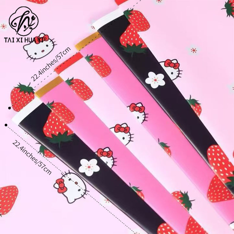 Childlike cute bouquet wrapping paper Ouya paper strawberry bouquet packaging waterproof flower shop floral supplies