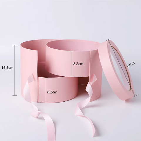 Elegant Luxurious Cardboard Recycling Box Sturdy Rose Floral Patterned Gift Packaging Made Coated Paper Cylinder Shape Vanishing
