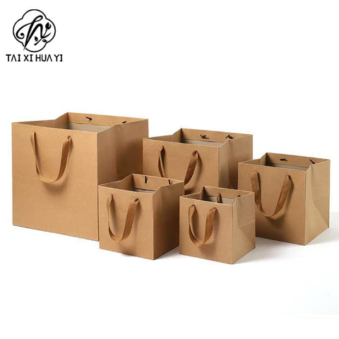 Cross-border kraft paper bag small gift bag flower tote bag cake packaging bag clothing oversized gift bag wholesale