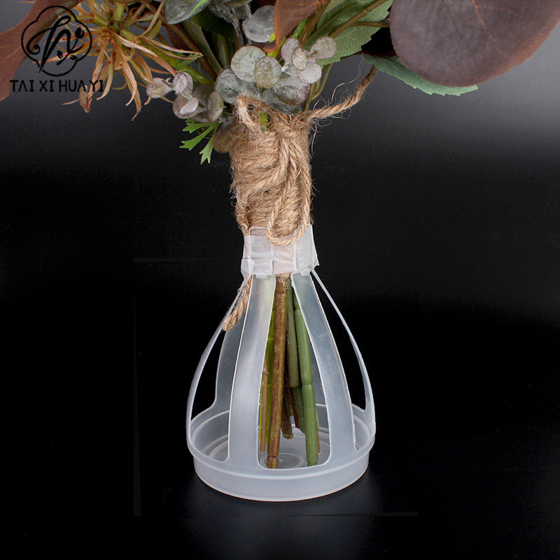 Wholesale floral arrangement Korean style flower bag base artifact plastic bouquet tray bouquet fixing is convenient, time-saving and labor-saving