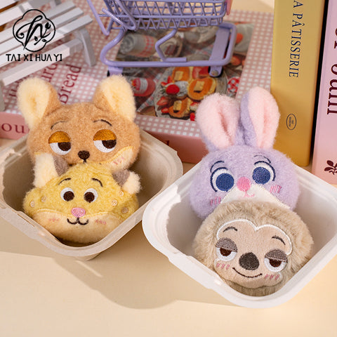 Zootopia Lightning Judy Leopard Police Officer Fox Nick Cute Cartoon Plush Doll Pendant Pendant Keychain