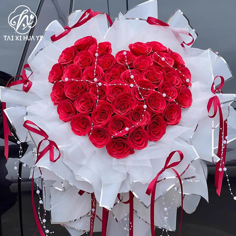 Taixi wholesale seven-layer awakening soap flower rose head simulation immortal flower rose handmade DIY bouquet material