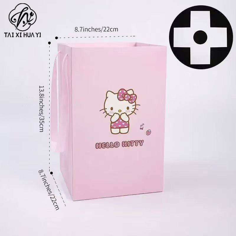 Zhuo Qixi Festival new product hello kitty flower tote bag ice cream bucket special tote bag packing bag