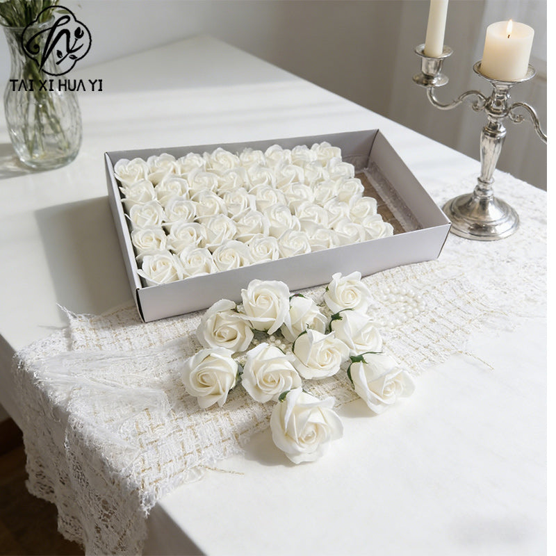 Valentine's Day gift simulated rose gift box with base three-layer soap flower handmade material package soap flower wholesale