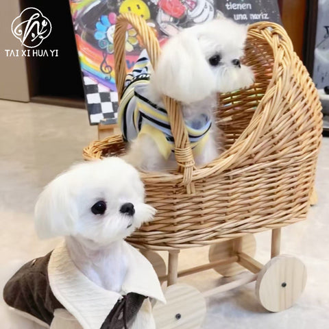 New rattan flower basket baby stroller flower basket flower arrangement flower decoration handmade DIY fruit basket materials