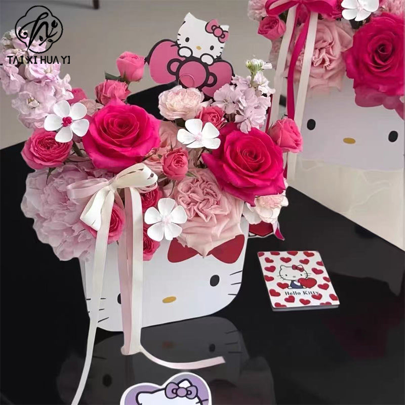 Children's day helloKitty bow wrapping paper DIY flower shop bouquet bag flower paper card material