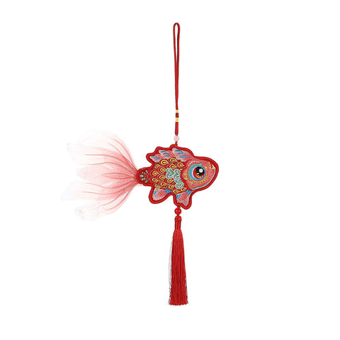 Guochao Dragon Boat Festival Goldfish Koi Sachet Pendant Embroidered Tassel Sachet Portable Pendant Purse Activity Small Gifts